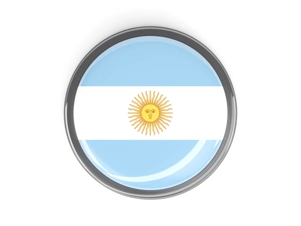 Okrągły przycisk z flagą Argentyny — Zdjęcie stockowe