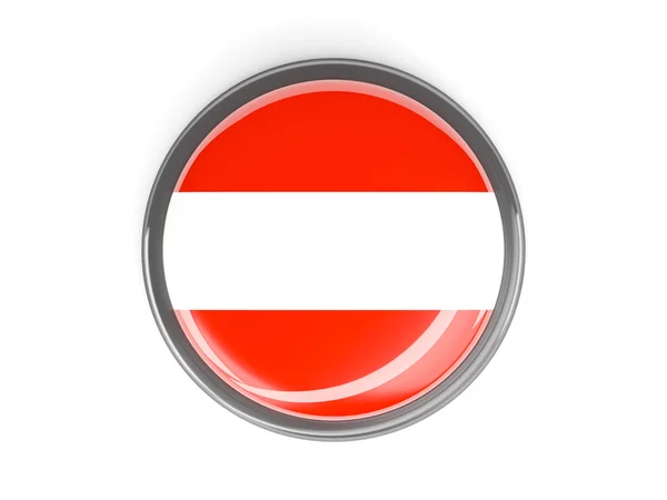 Botão redondo com bandeira da Áustria — Fotografia de Stock