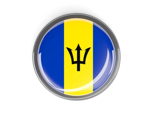 Ronde knop met vlag van barbados — Stockfoto