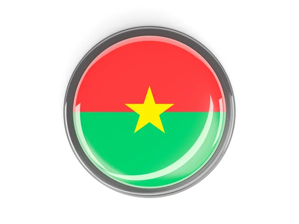 Круглая кнопка с флагом Буркина-Фасо — стоковое фото
