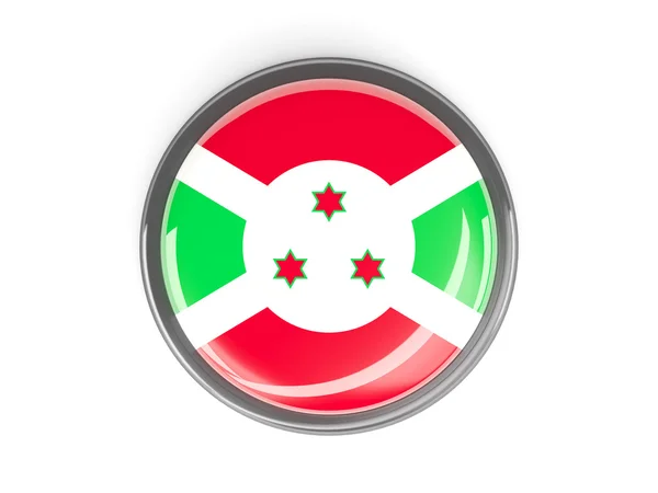 Ronde knop met vlag van burundi — Stockfoto