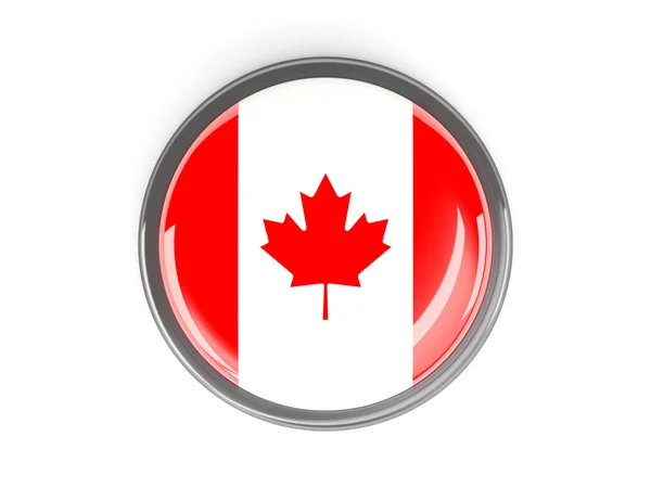 Ronde knop met vlag van canada — Stockfoto