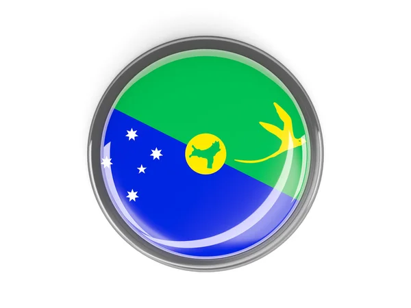 Botão redondo com bandeira da ilha de Natal — Fotografia de Stock