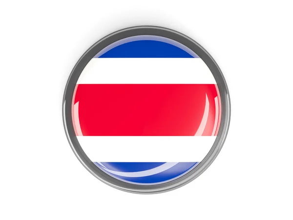 Round button with flag of costa rica — Stock Photo, Image