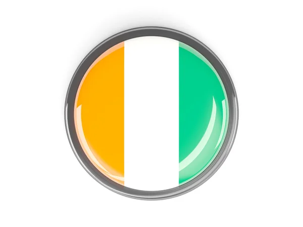 Rund knapp med flagga cote d Ivoire — Stockfoto