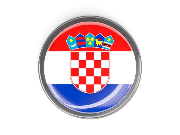 Bouton rond avec Drapeau de Croatie — Photo