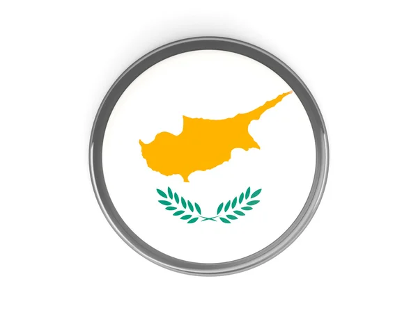 Okrągły przycisk z Flaga Cypru — Zdjęcie stockowe