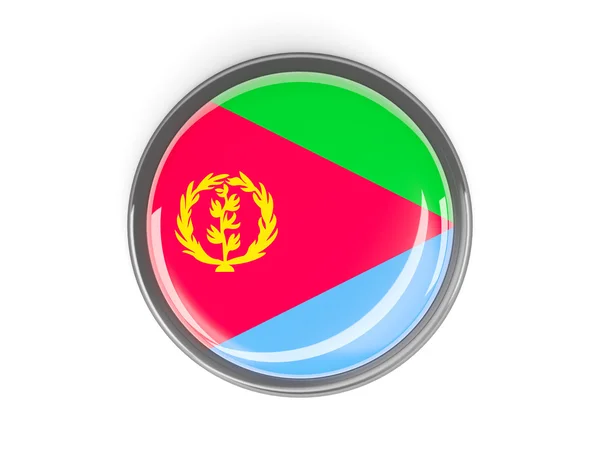 与厄立特里亚国旗的圆形按钮 — 图库照片