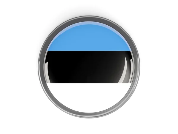 Round button with flag of estonia — Stock Photo, Image