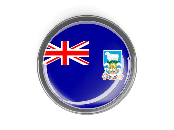 Kruhové tlačítko s vlajkou z Falklandských ostrovů — Stock fotografie