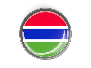 Gambiya Cumhuriyeti bayrağı ile yuvarlak düğmesi