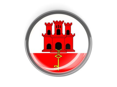 Cebelitarık bayrağı ile yuvarlak düğmesi