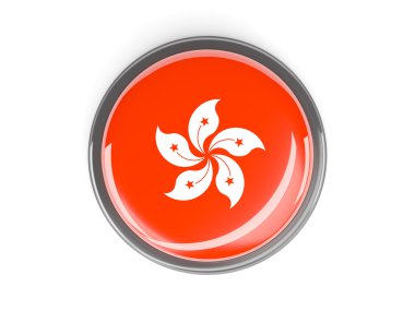 Hong kong bayrağı ile yuvarlak düğmesi