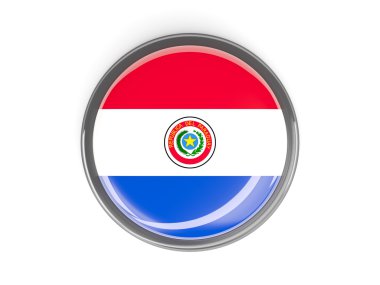 Yuvarlak düğmesi ile paraguay Cumhuriyeti bayrağı