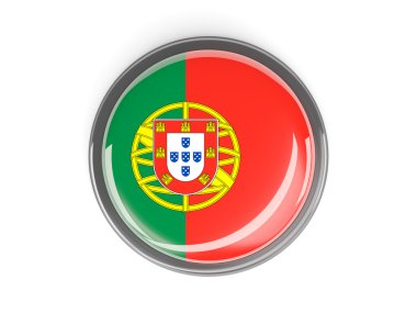 Portekiz bayrağı ile yuvarlak düğmesi