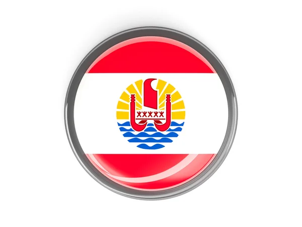 Fransız Polinezyası bayrağı ile yuvarlak düğmesi — Stok fotoğraf