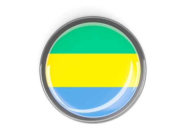 Round button with flag of gabon — Stock Photo, Image