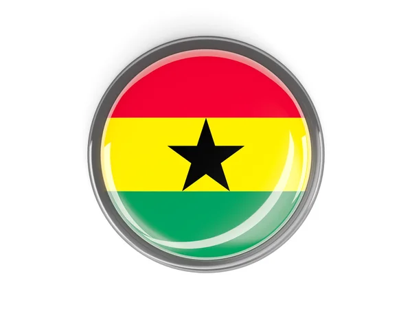 Rund knapp med flagga av ghana — Stockfoto