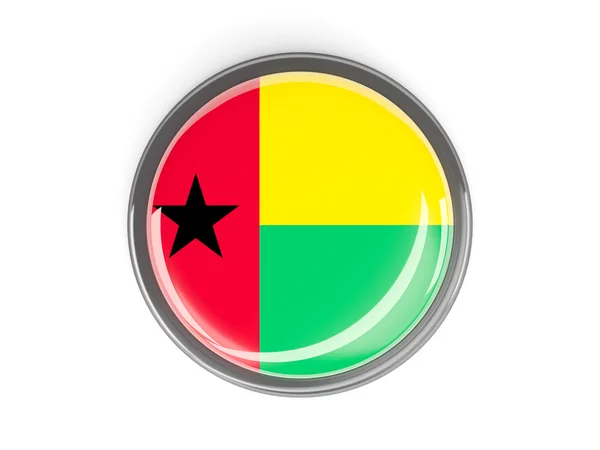 Bouton rond avec drapeau de Guinée Bissau — Photo