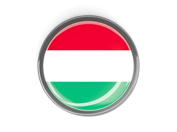 Кругла кнопка з прапором угорської — стокове фото