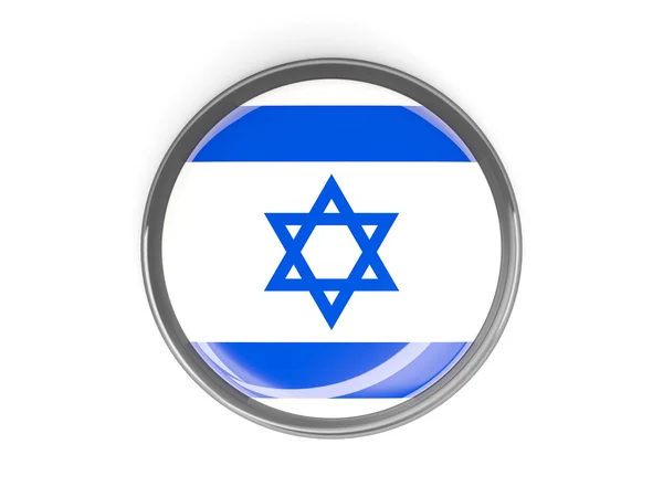 Round button with flag of israel — Stock Photo, Image