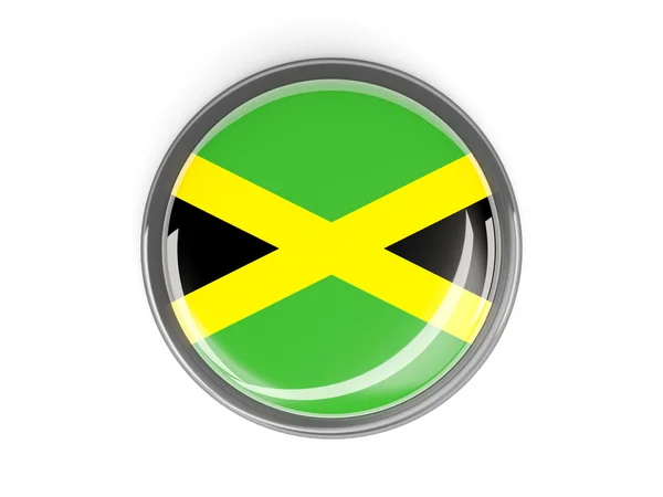 Ronde knop met vlag van jamaica — Stockfoto