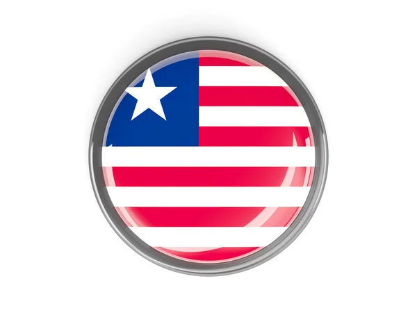 Rund knapp med flagga liberia — Stockfoto