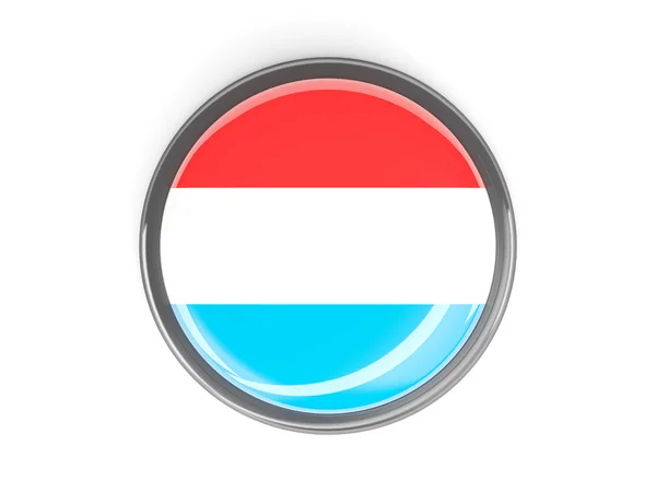 Round button with flag of luxembourg — Stock Photo, Image