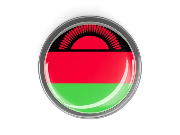 Bouton rond avec drapeau du Malawi — Photo