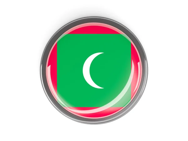 Kruhové tlačítko s vlajka Malediv — Stock fotografie