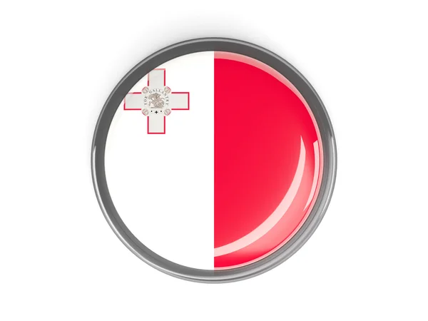 Botão redondo com bandeira de Malta — Fotografia de Stock