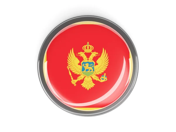 Pulsante rotondo con bandiera del Montenegro — Foto Stock