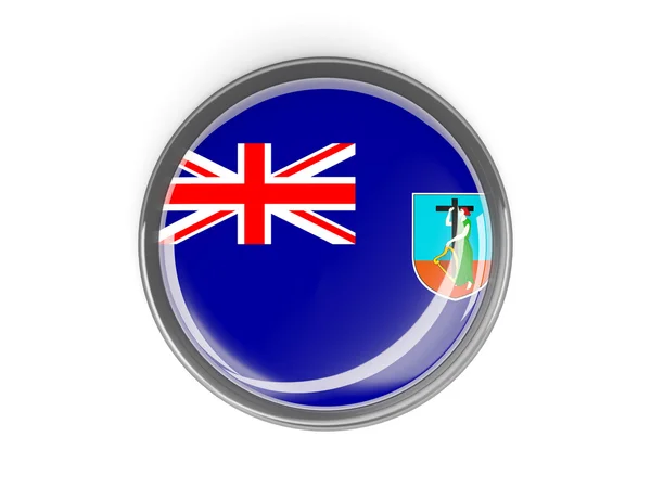 Round button with flag of montserrat — Stock Photo, Image