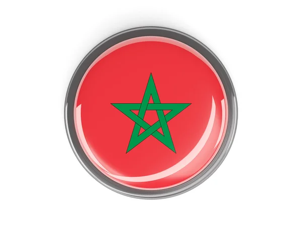 Round button with flag of morocco — Stock Photo, Image