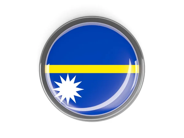 Botón redondo con bandera de Nauru —  Fotos de Stock