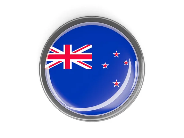 Kerek gomb, Új-Zéland zászlaja — Stock Fotó