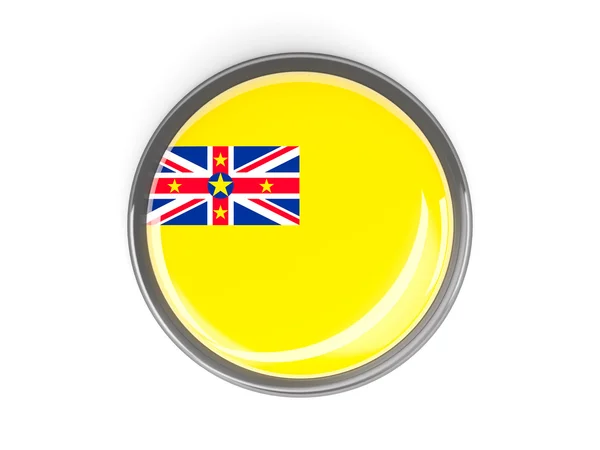 Round button with flag of niue — Stock Photo, Image