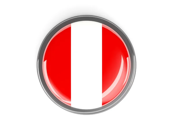 Round button with flag of peru — Stock Photo, Image