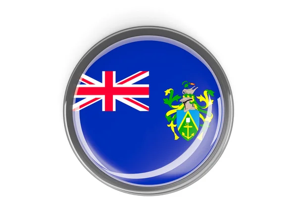 Pulsante rotondo con bandiera delle isole Pitcairn — Foto Stock