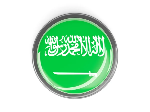 Round button with flag of saudi arabia — Stock Photo, Image