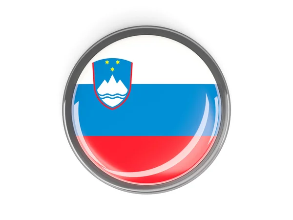 Round button with flag of slovenia — Stock Photo, Image