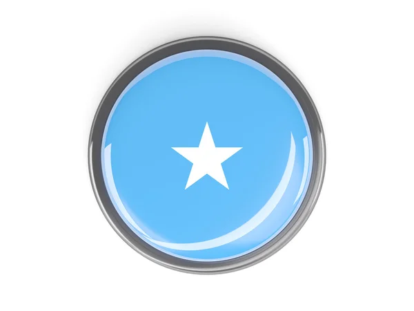 Okrągły przycisk z flaga Somalii — Zdjęcie stockowe
