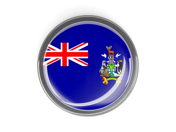 Pulsante rotondo con bandiera delle isole sandwich meridionali — Foto Stock