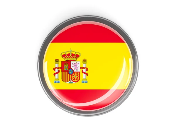 Round button with flag of spain — Stock Photo, Image