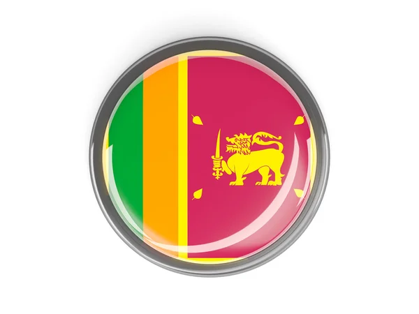 Ronde knop met vlag van sri lanka — Stockfoto