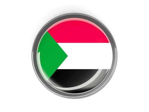 スーダンの旗と丸いボタン — ストック写真