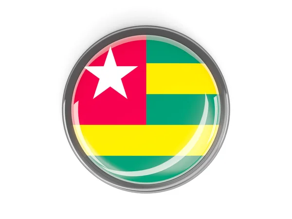 Pulsante rotondo con bandiera del Togo — Foto Stock