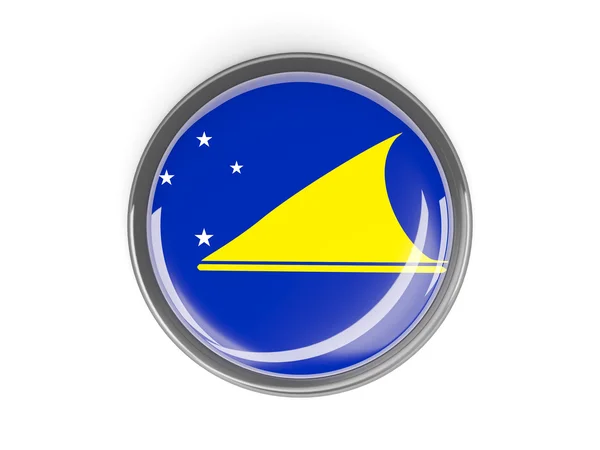 Кругла кнопка з прапором токелау — стокове фото