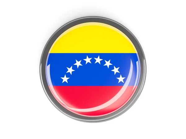Okrągły przycisk z Flaga Wenezueli — Zdjęcie stockowe