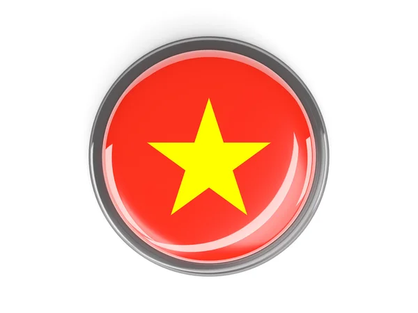 Круглая кнопка с флагом Вьетнама — стоковое фото